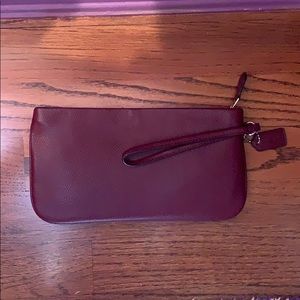 Coach Leather Wristlet New With Tags! Wine/Maroon